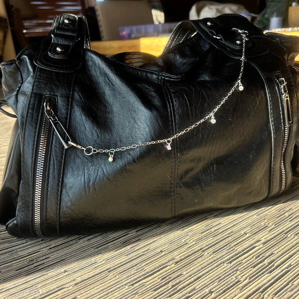Silver Rhinestone Purse Chain